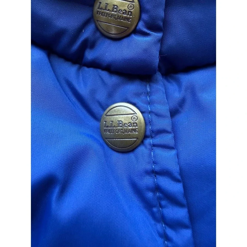 Vintage LL Bean Puffer Vest Men's Blue Down Filled Quilted Snap Front